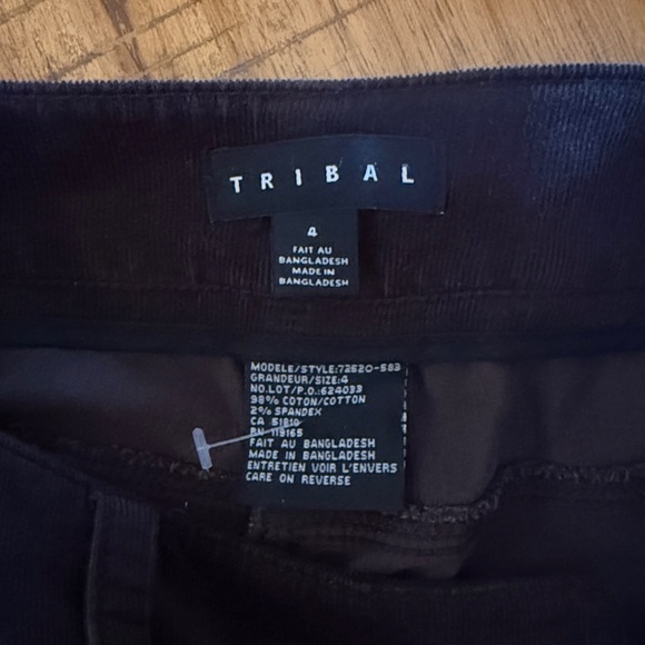 Tribal Chocolate Brown Corduroy Pants - Picture 4 of 9